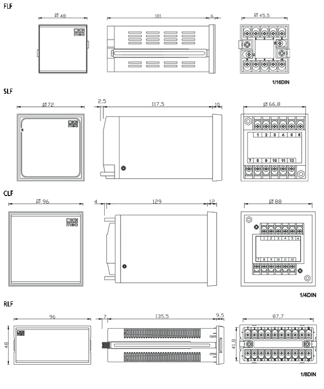 Frequencimetros-FLF-dimensoes