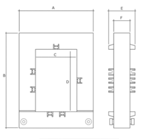 Dimensões - Transformador de Corrente Bipartido