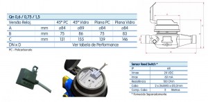 Dimensões Hidrômetro Medidor Multijato Residencial Água Fria ML M170