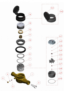 Vista - Hidrômetro Medidor Multijato Residencial Água Fria ML M170