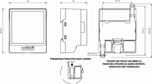 Dimensões (mm): Interruptor horário Tipo: YTHR-1