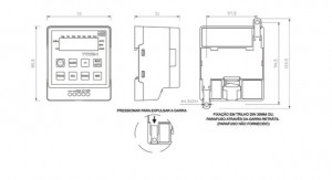 Dimensões (mm): Interruptores horário microprocessados Tipo: YTWM-1 e YTWM-2