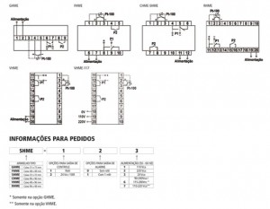 Diagrama(s) de ligação: Controladores de temperatura microprocessados linha econômica Tipo: GHME, FHME, SHME, CHME, VHME e RHME