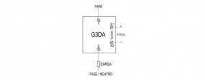 Diagrama(s) de ligação - Relé de estado sólido com dissipador incorporado Tipo: G3DA