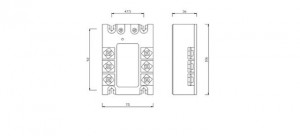 Dimensões - Relé de estado sólido para reversão de motores