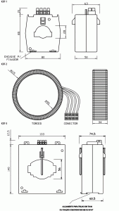 Dimensões (mm): Sensor Toroidal Tipo: KDT-1, KDT-2, KDT-3 e KDT-4