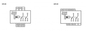 Diagrama(s) de ligação do Supervisor de tensão monofásico Tipo: DPX-99