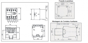 Dimensões: Minicontatores Auxiliares Instantâneos