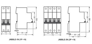 Dimensões - Disjuntor diferencial residual DDR